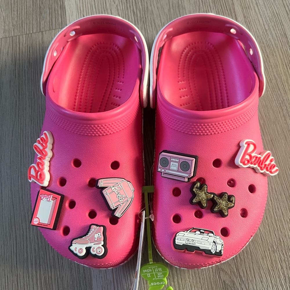 CROCS Pink Kids Water Shoes with Fun Charms